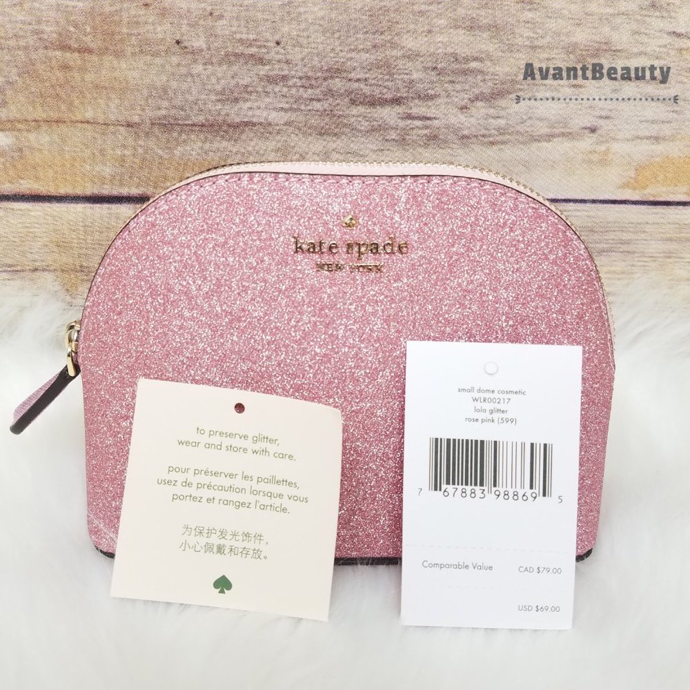 Kate Spade Small Lola Cosmetic Dome Rose PInk New - Picture 9 of 11